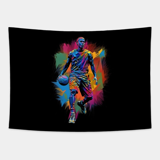 Basketball Player Illustration Tapestry by TooplesArt