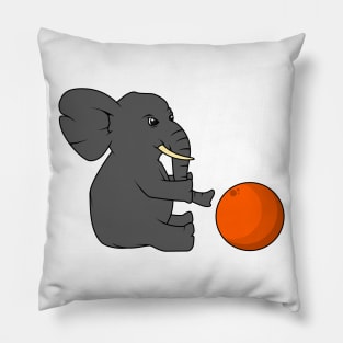 Funny little elephant with a ball Pillow