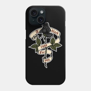 A black rose for you with ribbon Phone Case