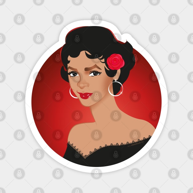 Carmen Jones Magnet by AlejandroMogolloArt