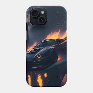 Dark Neon City Sports Car Phone Case