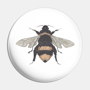 Bee, the gardener's friend. Buzzing! On bright yellow. Pin