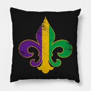 Fleur De Lis Shirt Glitter Effect Mardi Gras Pillow