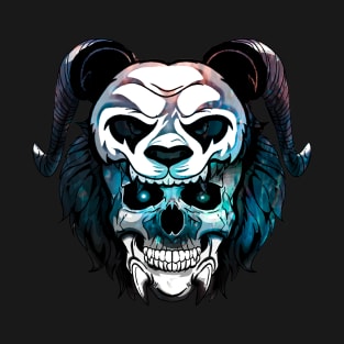 Blue Gothic Panda Skull T-Shirt