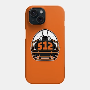 Retro Football Helmet 512 Area Code Austin Texas Football Phone Case