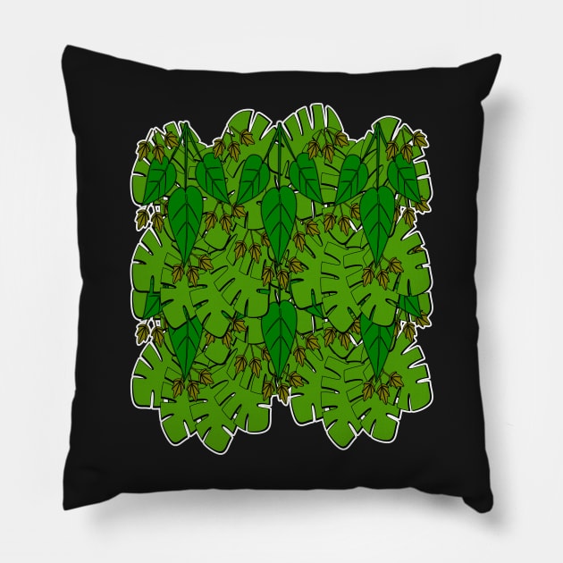 Swiss cheese Plant Monstera leaf Pillow by Redmanrooster