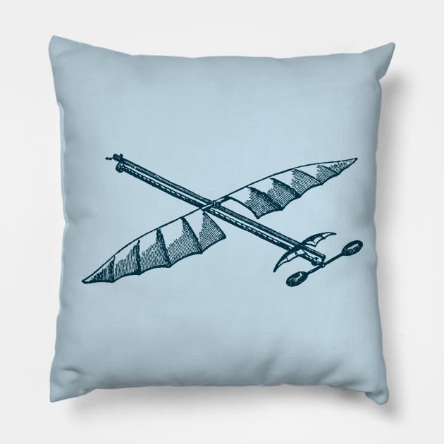 Historical plane sketch Pillow by UniqueDesignsCo