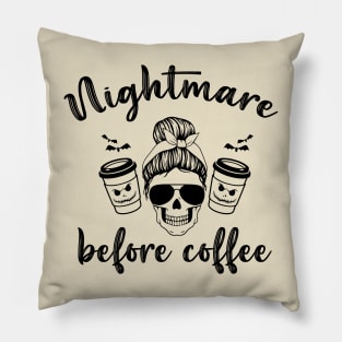 nightmare before coffee,Nightmare Pillow