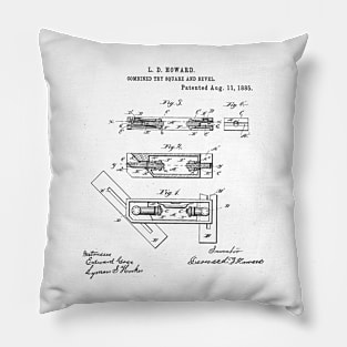 Try Square and Bevel Vintage Patent Hand Drawing Funny Novelty Gift Pillow