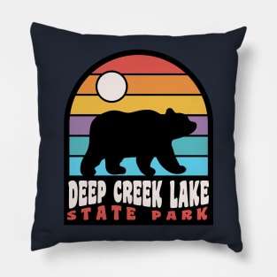 Deep Creek Lake State Park Maryland Bear Badge Pillow