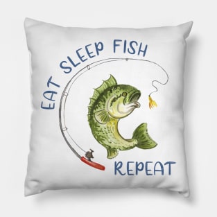 Eat, Sleep, Fish Pillow