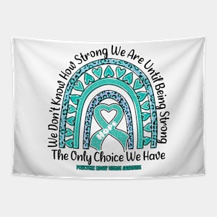 Polycystic Kidney Disease Awareness - rainbow leopard ribbon strong Tapestry