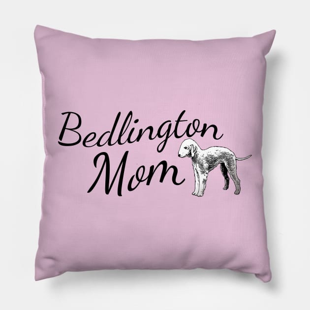 Bedlington Dog Mom Pillow by tribbledesign