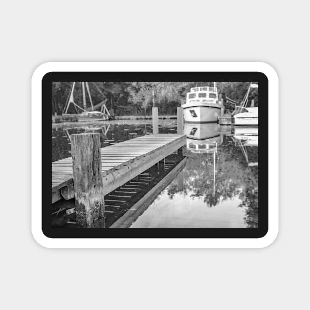 The wooden jetty on the River Ant in the Norfolk Broads Magnet by yackers1