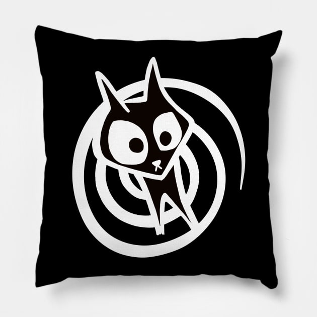 Black Cat Spiral | Twilight Zone Kitty (dark) Pillow by HouseofRoc