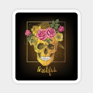 Floral Skull Magnet