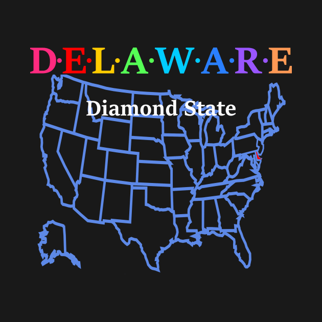 Delaware, USA. Diamond State (Map Version) by Koolstudio