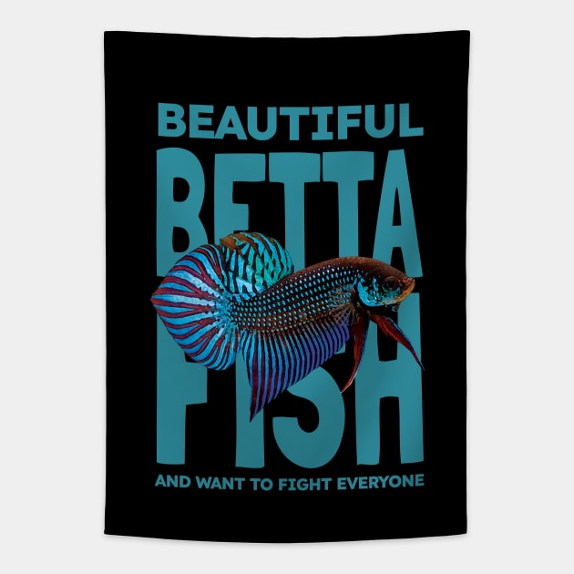 Betta Splendens Fish Tapestry by KewaleeTee