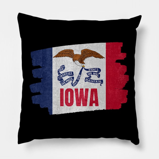 Iowa State Flag Pillow by FullOnNostalgia