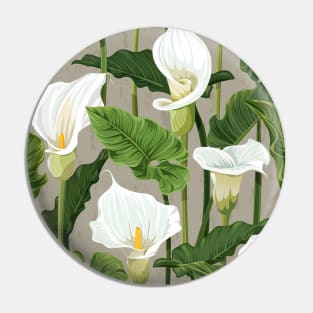 Calla lily pattern soft color Pin