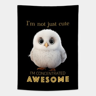 Owl Concentrated Awesome Cute Adorable Funny Quote Tapestry