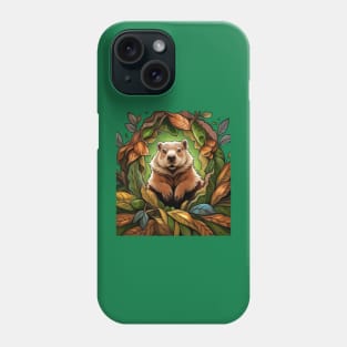 Groundhog Woodchuck With Mayflower Massachusetts State Tattoo Art Phone Case