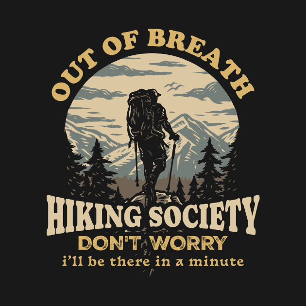 Out of breath hiking society  - retro illustration by SUMAMARU