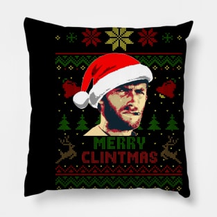 Merry Clintmas Clint Eastwood Christmas Pillow