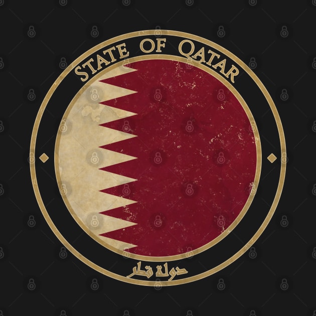 Vintage State of Qatar Asia Asian Flag by DragonXX