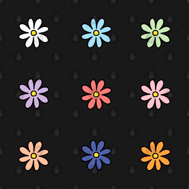 Colorful flower set by Nikamii