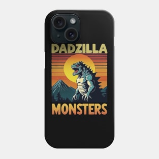 Mens Dadzilla Father Of The Monsters Retro Vintage Sunset Phone Case