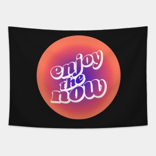 Mindfulness Quote Orange Blue Aura Tapestry