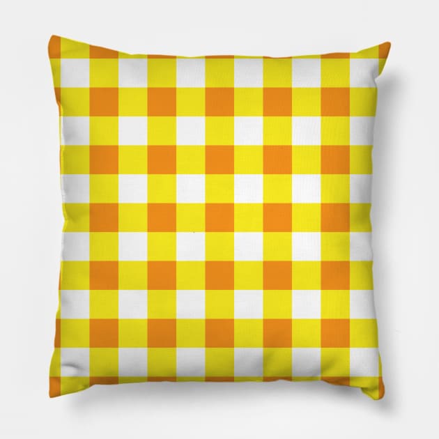 Yellow Gingham Pattern Pillow by Brobocop