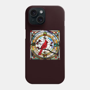 Cardinal on a Branch Stained Glass Phone Case