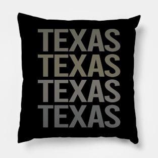 Gray Text Art Texas Pillow