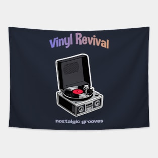 Vintage Vinyl Resurgence Design Tapestry