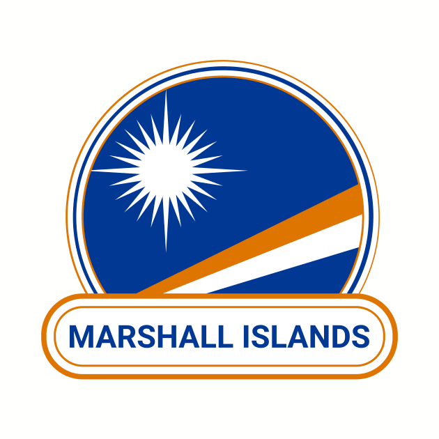 The Marshall Islands Country Badge - The Marshall Islands Flag by Yesteeyear