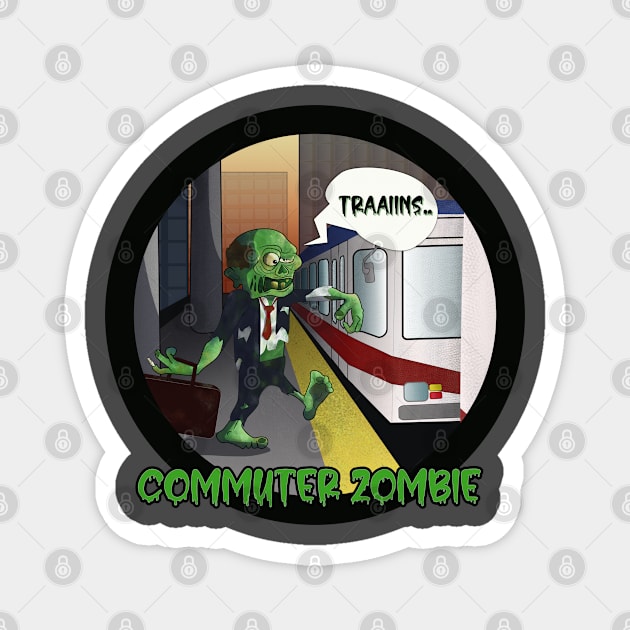 Commuter Zombie (black) Magnet by Colleen Regin