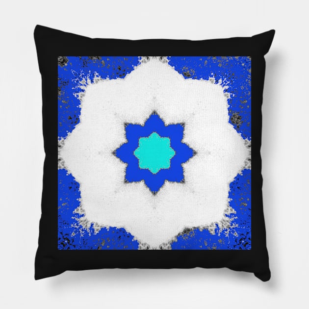blue winter abstract pattern Pillow by pauloneill-art