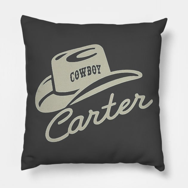 Retro Cowboy Carter Pillow by Retro Travel Design