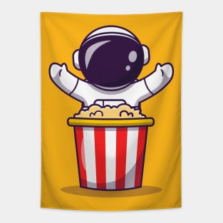 Cute Astronaut With Popcorn Tapestry