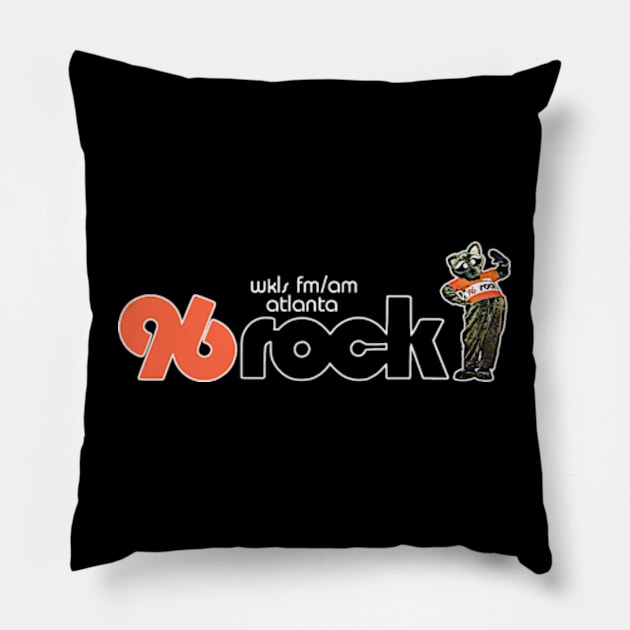 WKLS 96 Rock Atlanta Rocky Raccoon Pillow by RetroZest