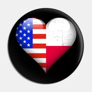 Half American Half Polish - Gift for Polish From Poland Pin