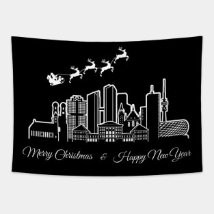 Merry Christmas Happy New Year Munich Germany Tapestry