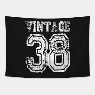 Vintage 38 2038 1938 T-shirt Birthday Gift Age Year Old Boy Girl Cute Funny Man Woman Jersey Style Tapestry