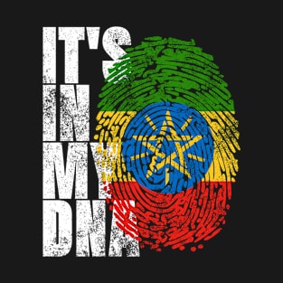 It's In My DNA Ethiopian Gifts African Emblem Ethiopia Flag T-Shirt