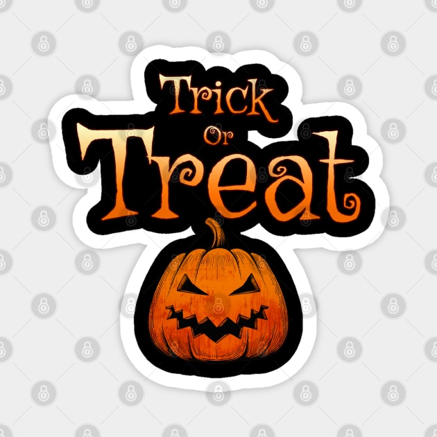 Halloween Trick or Treat Pumpkin Magnet by koolteas