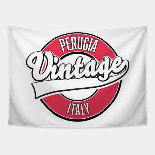 Perugia Italy vintage style logo Tapestry