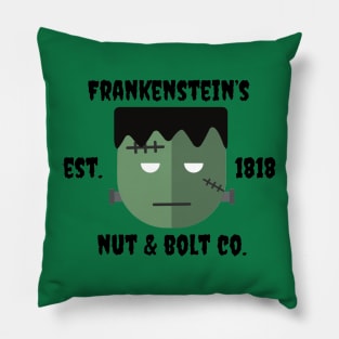 Frankenstein's Nut & Bolt Company Halloween Fall Pillow