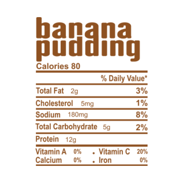 Funny Banana Pudding nutrition facts matching thanksgiving TShirt
